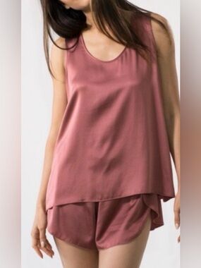 lunya Pink Satin Sleep Set